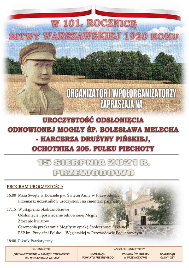 Plakat - odsłonięcie mogiły Bolesława Melecha