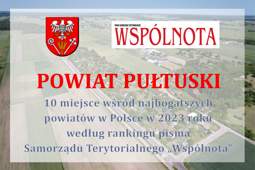 Powiat Pułtuski na 10 miejscu wśród najbogatszych powiatów w Polsce 