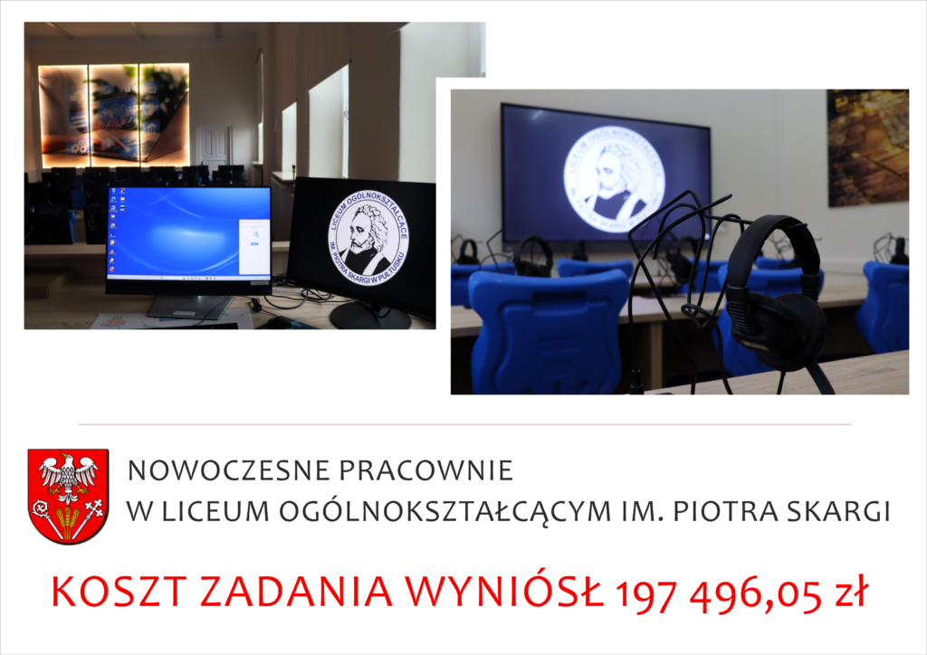 Nowoczesne pracownie w Liceum Ogólnokształcącym im. Piotra Skargi w Pułtusku