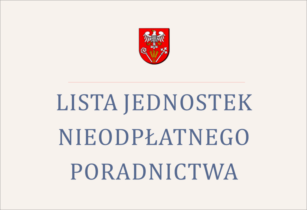 lista jednostek nieodpłatnego poradnictwa