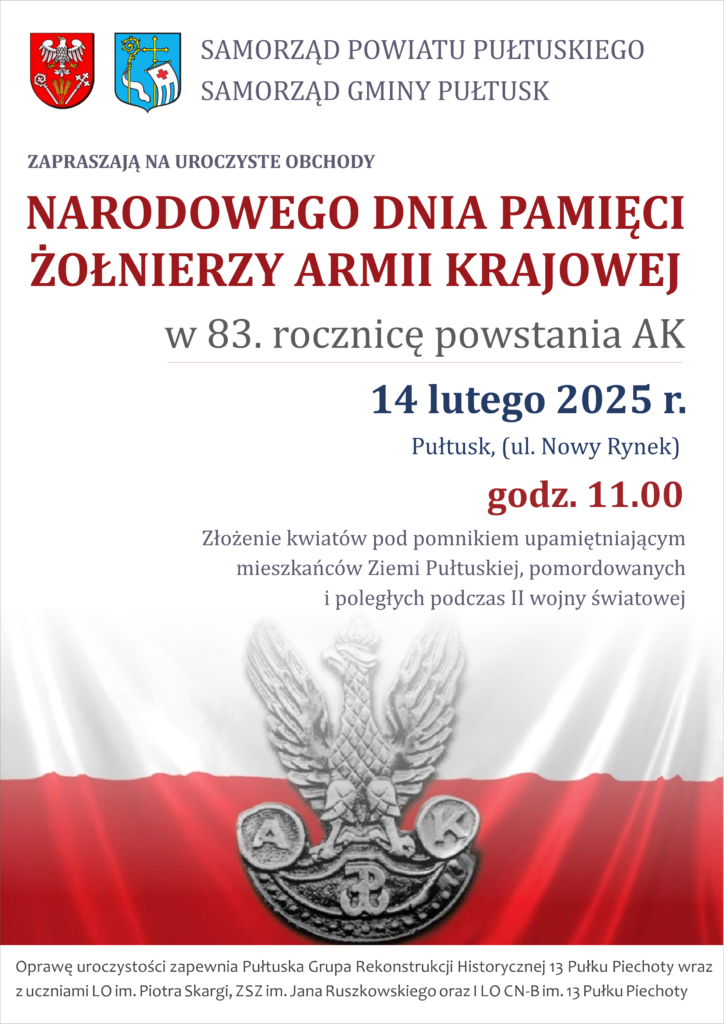 Narodowy Dzień Pamięci Żołnierzy Armii Krajowej – zaproszenie na uroczystość