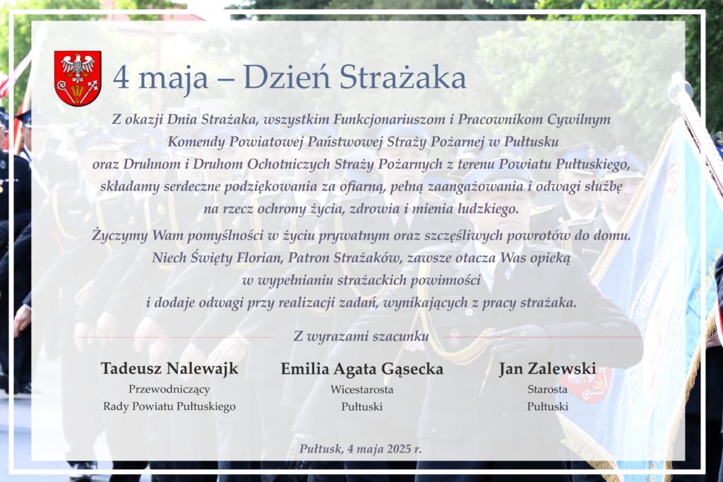 Życzenia z okazji Dnia Strażaka