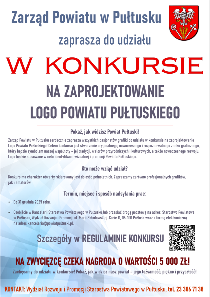 Pokaż, jak widzisz Powiat Pułtuski – Zarząd Powiatu ogłasza konkurs na zaprojektowanie Logo Powiatu Pułtuskiego