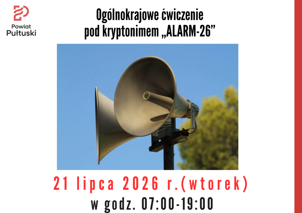 Ogólnokrajowe ćwiczenie pod kryptonimem „ALARM-26”